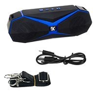 ISO 12275 Portable Bluetooth speaker with strap black and blue - Bluetooth Speaker