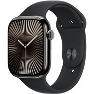Apple Watch Series 10 42mm Cellular Slate Titanium Case with Black Sport Band - M/L - Smart Watch