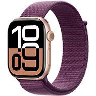 Apple Watch Series 10 46 mm Cellular Ružovo zlatý hliník so slivkovým prevliekacím remienkom - Smart hodinky