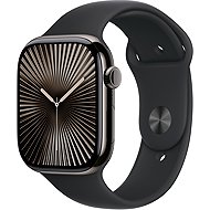 Apple Watch Series 10 46mm Cellular Titan Schiefer Sportarmband Schwarz S/M - Smartwatch