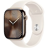 Apple Watch Series 10 46mm Cellular Titan Gold Sportarmband Polarstern S/M - Smartwatch