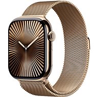 Apple Watch Series 10 46mm Cellular Gold Titanium Case with Gold Milanese Loop - S/M - Smart Watch