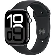 Apple Watch Series 10 46mm Cellular Jet Black Aluminium Case with Black Sport Band - M/L - Smart Watch