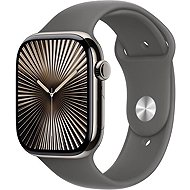 Apple Watch Series 11 Cellular 42mm Natural Titanium with Rock Grey Sport Strap - M/L - Smart Watch