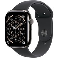 Apple Watch Series 11 Cellular 46mm Slate Titanium Case with Black Sport Band - M/L - Smart Watch