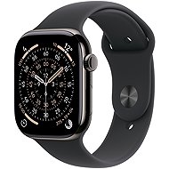 Apple Watch Series 11 Cellular 46mm Slate Grey Titanium with Black Sport Strap - M/L - Smart Watch