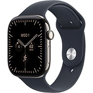 Apple Watch Series 12 Cellular 42mm Natural Titanium with Midnight Ocean Blue Sport Band - M/L - Smart Watch