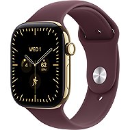 Apple Watch Series 12 Cellular 42mm Radiant Gold Titanium with Burgundy Sport Band - M - Smart Watch