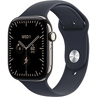 Apple Watch Series 12 Cellular 42mm Natural Titanium with Navy Blue Sport Band - S/M - Smart Watch