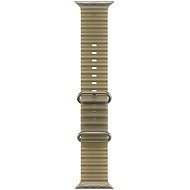 Apple Watch 49mm průsvitně chaluhový Oceánský řemínek - provedení z přírodního titanu - Watch Strap
