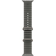 Apple Watch 49mm průsvitně černý Oceánský řemínek - provedení z přírodního titanu - Watch Strap