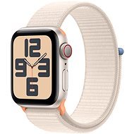 Apple Watch SE Celular 40 mm Hviezdno biely hliník s hviezdno bielym prevliekacím športovým remienkom - Smart hodinky