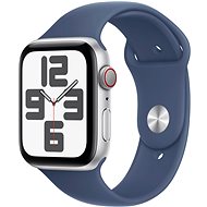Apple Watch SE Cellular 44mm Silver Aluminium Case with Denim Sport Band - M/L - Smart Watch