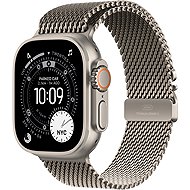 Apple Watch Ultra 3 49 mm Prírodný titán s prírodným titánovým milánskym ťahom – S - Smart hodinky