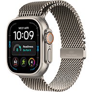 Apple Watch Ultra 4 49mm Natural Titanium Case with Natural Titanium Milanese Loop - L - Smart Watch