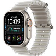 Apple Watch Ultra 4 49mm Natural Titanium Case with Translucent Grey Ocean Band - Smart Watch