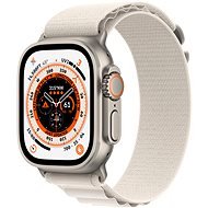 Apple Watch Ultra 49mm - titán tok, csillagfény alpesi szíj, S - Okosóra