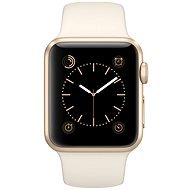 Apple Watch Sport 38 mm Aluminium Gold mit altweißem Armband - Smartwatch
