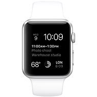 Apple Watch Šport 42mm Strieborný hliník s bielym remienkom - Smart hodinky