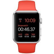 Apple Watch Sport 42 mm Silber Aluminium mit Armband Orange - Smartwatch