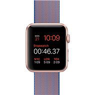 Apple Watch 42mm Aluminiumgehäuse Rose Gold mit königsblauem Armband aus gewebtem Nylon - Smartwatch