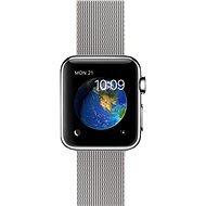 Apple Watch 38 mm Edelstahl mit Armband aus gewebtem Nylon, Perlgrau - Smartwatch