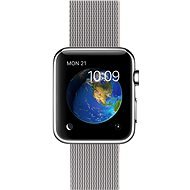 Apple Watch 42 mm Edelstahl mit einem perlgrau Band aus gewebtem Nylon - Smartwatch