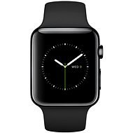 Apple Watch 42 mm Edelstahl Space Schwarz mit schwarzem Armband - Smartwatch
