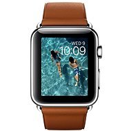 Apple Watch 42mm Stainless steel with saddlebrown band with classic buckle - Smart Watch