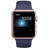 Apple Watch Series 1 42mm Ružovo zlatý hliník s modrým športovým remienkom - Smart hodinky