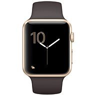 Apple Watch Series 1, 42 mm, aranyszínű alumínium tok, kakaóbarna sportszíj - Okosóra