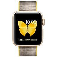 Apple Watch Series 2 38 mm Aluminiumgehäuse Gold, Armband aus gewebten Nylon Gelb/Hellgrau - Smartwatch
