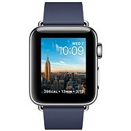 Apple Watch Series 2 38 mm Edelstahlgehäuse, Modernes Lederarmband Mitternachtsblau - Medium - Smartwatch