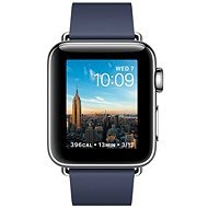 Apple Watch Series 2 38 mm Edelstahlgehäuse, Modernes Lederarmband Mitternachtsblau - Large - Smartwatch