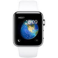 Apple Watch Series 2 42 mm, rozsdamentes acéltok fehér sportszíjjal - Okosóra