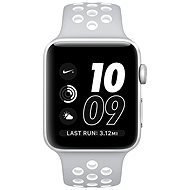 Apple Watch Series 2 Nike+ 38 mm Strieborný hliník s matnestrieborným/bielym športovým remienkom Nike - Smart hodinky