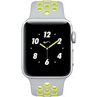 Apple Watch Series 2 Nike+ 38 mm-es ezüst alumíniumtok matt ezüst–neonzöld Nike sportszíjjal - Okosóra
