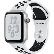 Apple Watch Series 4 Nike+ 40mm Strieborný hliník s platinovým/čiernym športovým remienkom Nike - Smart hodinky