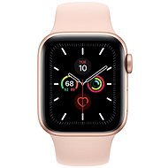 Apple Watch Series 5 40mm Zlatý hliník s pískově růžovým sportovním řemínkem - Chytré hodinky