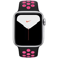 Apple Watch Nike Series 5 Stříbrný hliník s černým/růžovým sportovním řemínkem Nike - Chytré hodinky