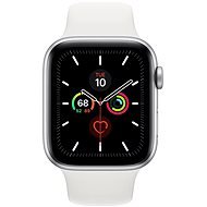 Apple Watch Series 5 44mm Silber Aluminium mit weißem Sportarmband - Smartwatch