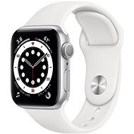 Apple Watch Series 6 40 mm ezüst alumínium, fehér sport szíjjal - Okosóra