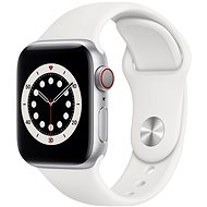 Apple Watch Series 6 40mm Cellular Silver Aluminium with White Sports Strap - Smart Watch