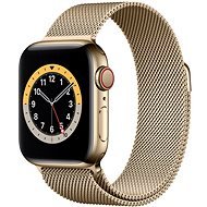 Apple Watch Series 6 40mm Cellular Aranyszínű rozsdamentes acél tok aranyszínű milánói szíjjal - Okosóra