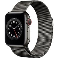 Apple Watch Series 6 40mm Cellular Graphite Stainless Steel with Graphite Milanese Loop - Smart Watch