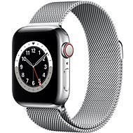 Apple Watch Nike Series 6 44mm Cellular Ezüstszínű rozsdamentes acél tok ezüstszínű milánói szíjjal - Okosóra