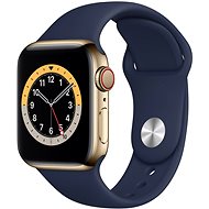 Apple Watch Nike Series 6 44mm Cellular Gold Stainless Steel with a Navy Blue Sports Strap - Smart Watch