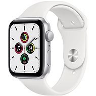 Apple Watch SE 40mm silberfarbenes Alugehäuse mit weißem Sportarmband - Smartwatch