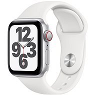 Apple Watch SE 40 mm Cellular Silver alumínium, fehér sportszíjjal - Okosóra
