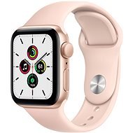 Apple Watch SE 44mm goldfarbenes Alugehäuse mit Sportarmband in Sandrosa - Smartwatch
